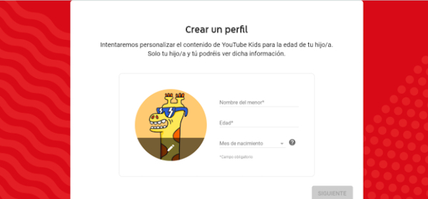 Crear perfil