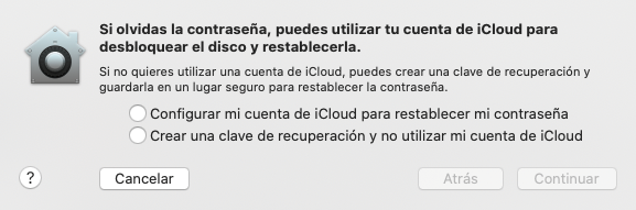 Desplegable para solicitar cómo obtener clave de desbloqueo del disco duro.