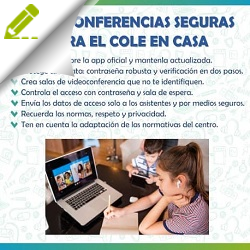 imagen gráfico: Videoconferencias seguras para el cole en casa