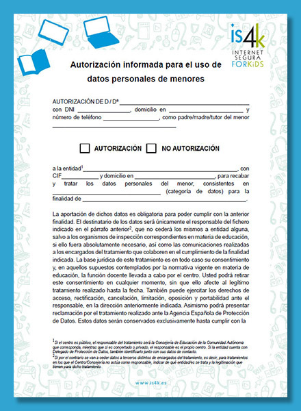 Modelo de consentimiento sobre datos generales para el Centro Educativo