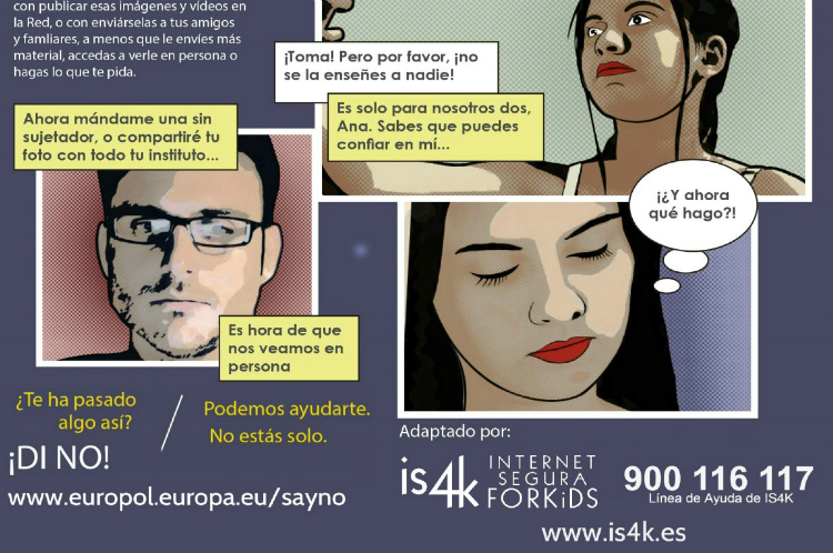 Cómic de extorsión sexual a menores a través de Internet