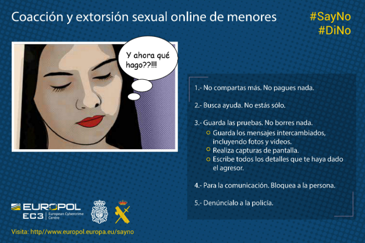Coacción y extorsión sexual online de menores ¿Está siendo un amigo tuyo siendo sexualmente extorsionado o coaccionado online?
