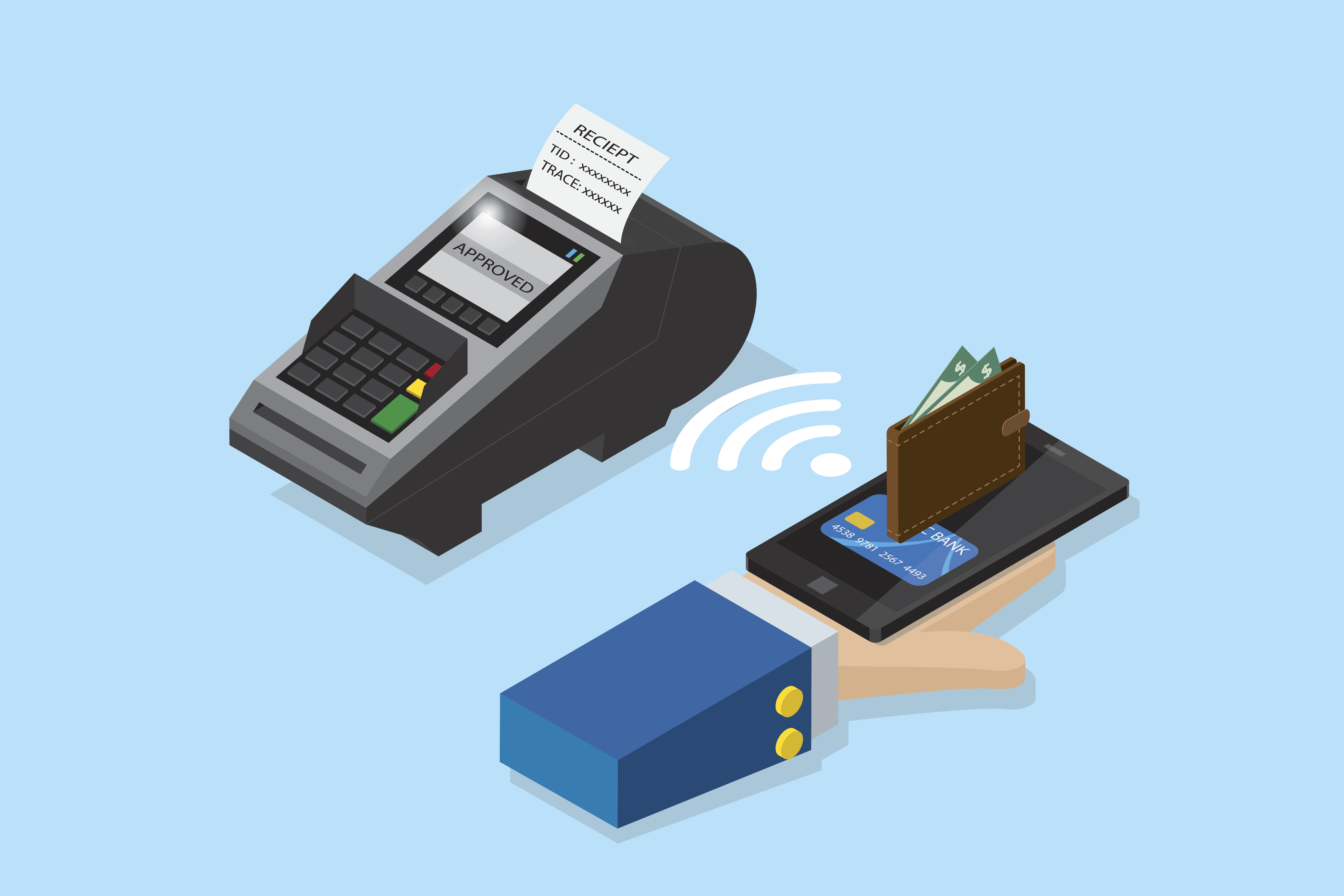 Imagen de ejemplo de un pago sin contacto o NFC