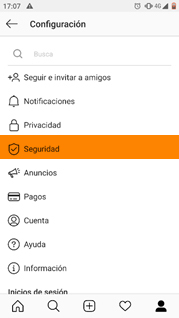 Imagen configuración Instagram