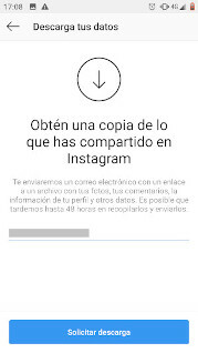 Descarga tus datos Instagram