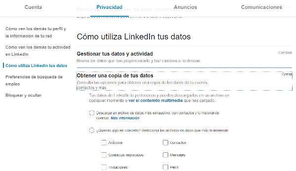 Como utiliza LinkedIn tus datos