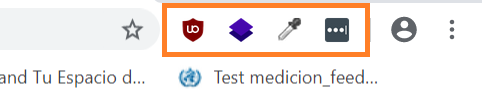 Ejemplo de una extensión en la barra de herramientas en Google Chrome