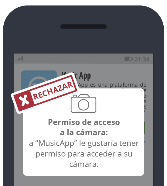 Music App: rechazar el acceso al micrófono