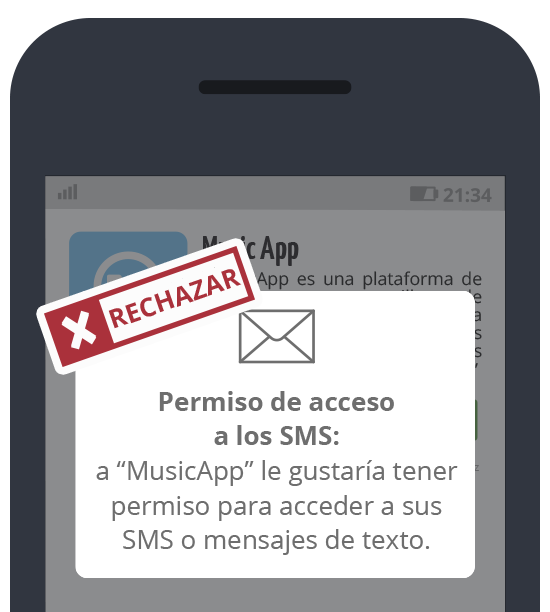 Music App: Rechazar acceso a los SMS