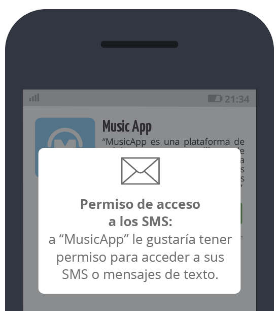 Music App: Petición confirmación de acceso a los SMS