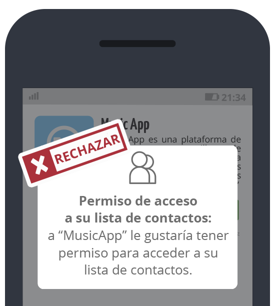 Music App: Rechazar acceso a la lista de contactos