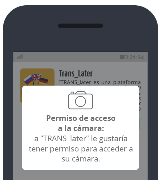 Trans_Later: Petición confirmación de acceso a la cámara