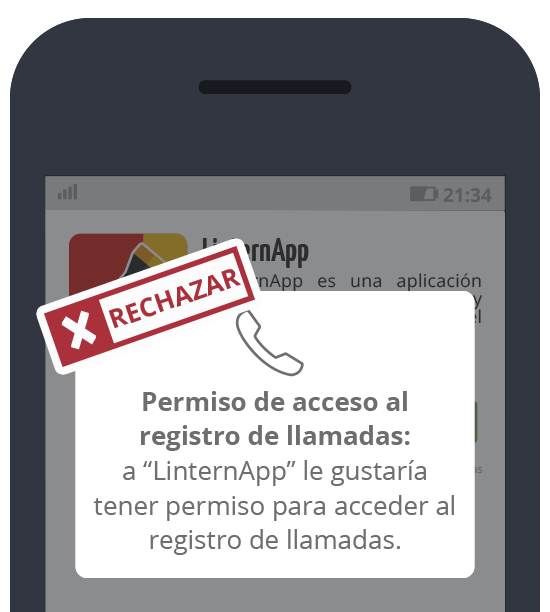 LinternApp: Rechazar acceso al registro de llamadas