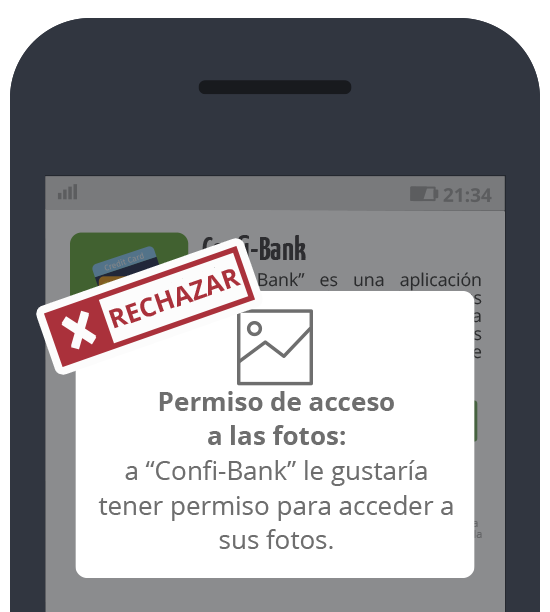 Confi-Bank: rechazar acceso a las fotos