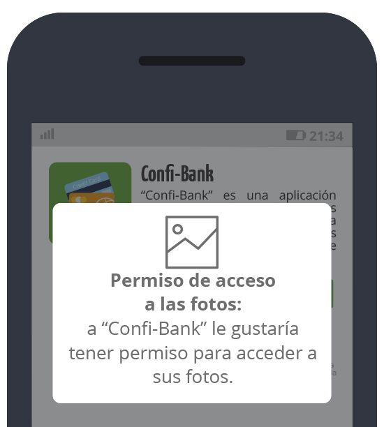 Confi-Bank: Petición confirmación de acceso a las fotos