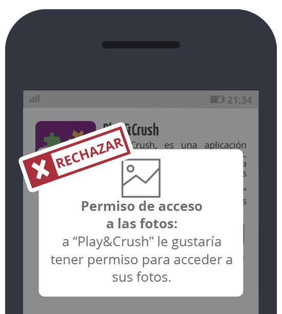 Play&Crush: rechazar acceso a las fotos