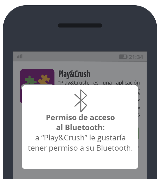 Play&Crush: Petición confirmación de acceso al Bluetooth