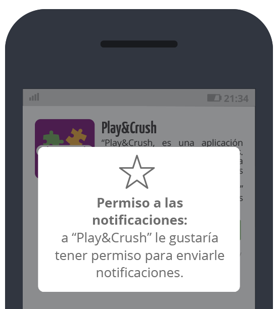 Play&Crush: Petición confirmación de envío de notificaciones