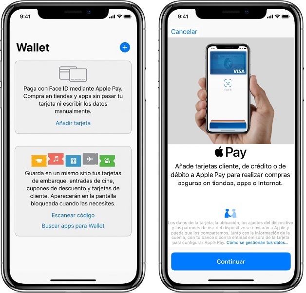 Ejemplo para crear una cartera digital y añadir tarjetas en Apple Pay