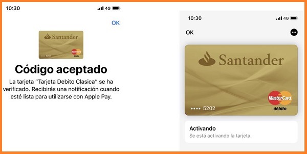 Tarjeta aceptada - Apple Pay