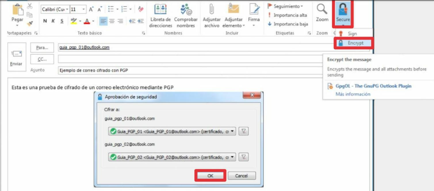 Encriptar correo electrónico con GpgOL