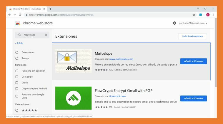 Mercado de extensiones para el navegador Google Chrome