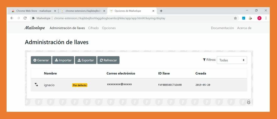 Administración del juego de llaves de encriptado