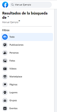 Busqueda de Facebook