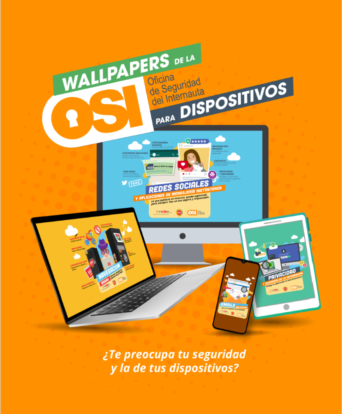 Recurso pedagógico pegatinas de la OSI para los dispositivos