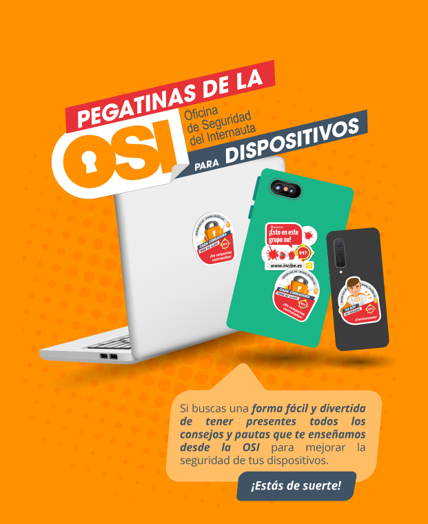 Recurso pedagógico pegatinas de la OSI para los dispositivos