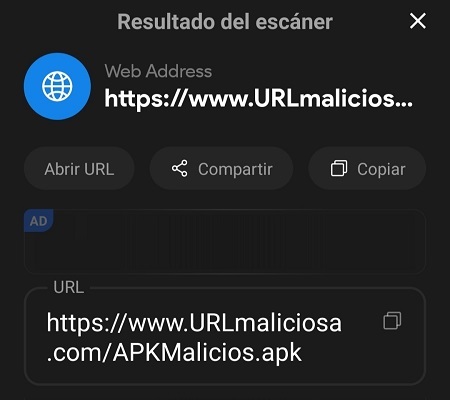 URL maliciosa