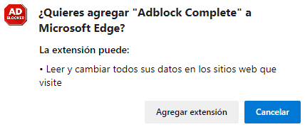 Agregar extensión a Edge