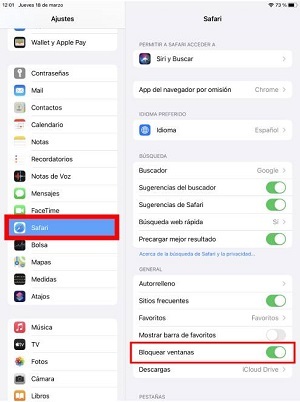 Ajustes Safari iOS