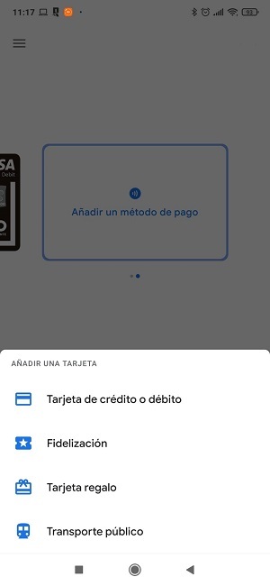 Google Pay añadir tarjeta 