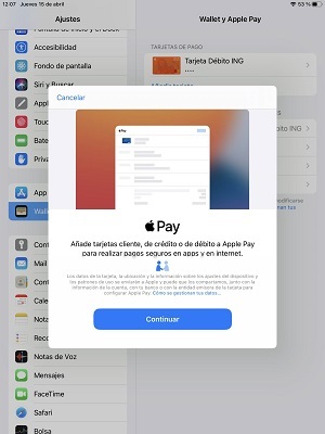 Apple Pay añadir tarjeta 