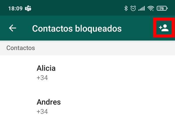 Contactos bloqueados