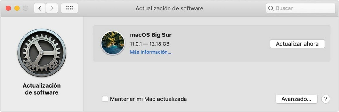 Imagen actualizaciones MacOS