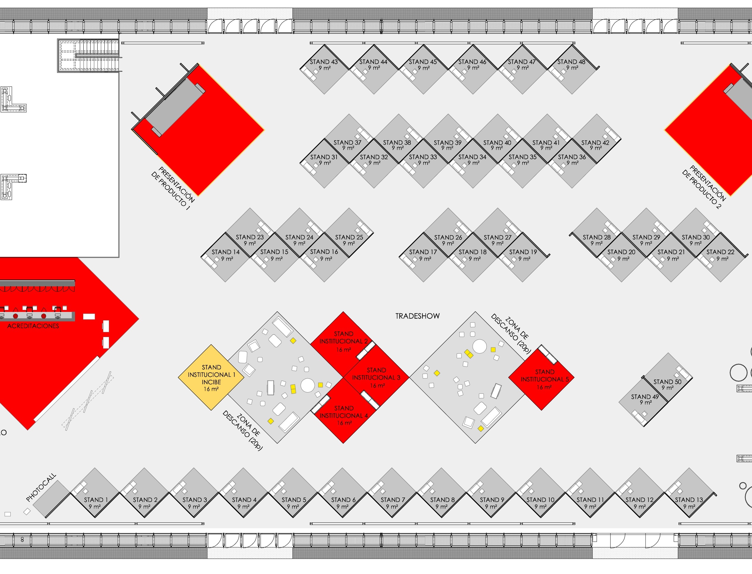 imagen mapa de expositores del trade show en el palacio de congresos