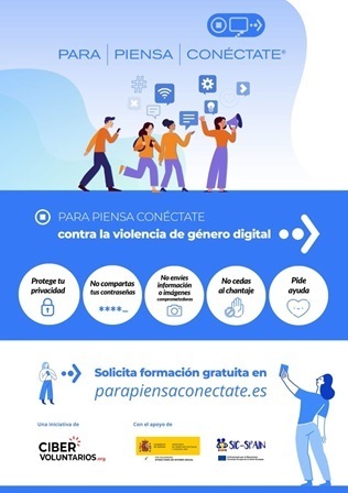Conéctate contra la violencia de género en la red. Solicita formación online y gratuita para tu centro educativo. www.parapiensaconectate.es