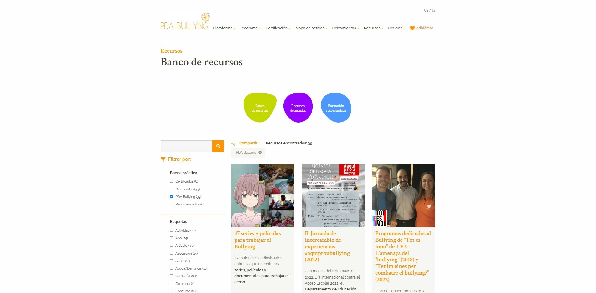 Banco de recursos PDA Bullying