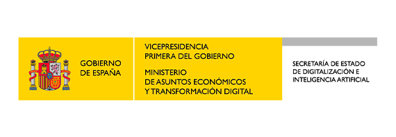 Logo Gobierno de España. Vicepresidencia Primera del Gobierno. Ministerio de Asuntos Económicos y Transformación Digital. Secretaría de Estado de Digitalización e Inteligencia Artificial