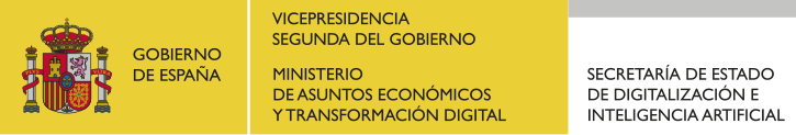 Gobierno de España, Vicepresidencia Segunda del Gobierno, Ministerio de Asuntos Económicos y Transformación Digital. Secretaría de Estado de Digitalización e Inteligencia Artificial
