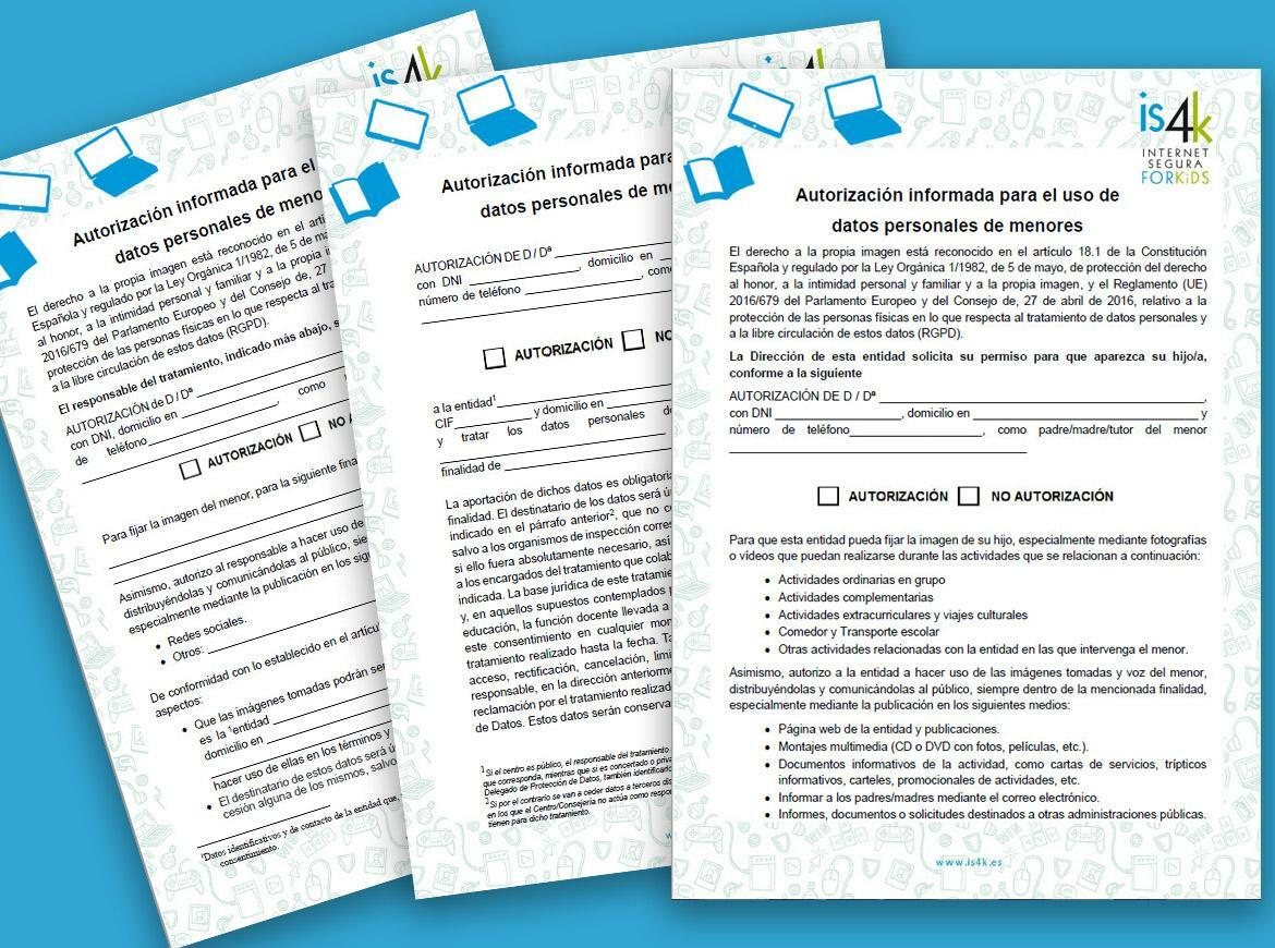 Modelos De Consentimiento Sobre Datos Personales | Menores | INCIBE