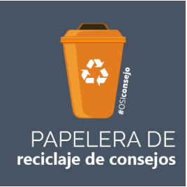 Papelera de reciclaje de consejos
