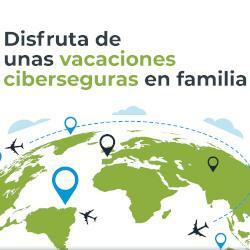 Imagen decorativa de la infografía "Disfruta de unas vacaciones ciberseguras en familia"