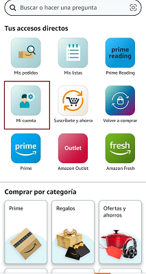 Acceso mi cuenta autenticación Amazon Prime