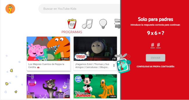 Comprobación candado protección Youtube Kids
