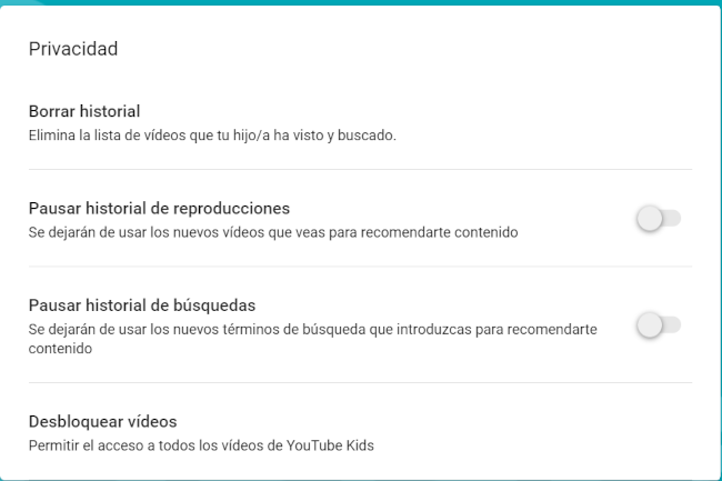 Privacidad Youtube Kids