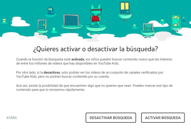 Desactivar busqueda Youtube Kids