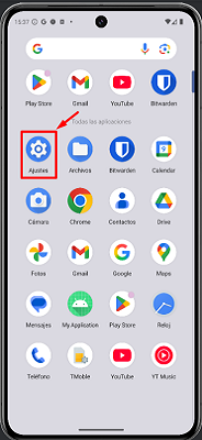 Menú general Android
